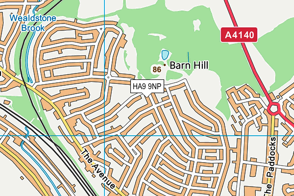 HA9 9NP map - OS VectorMap District (Ordnance Survey)