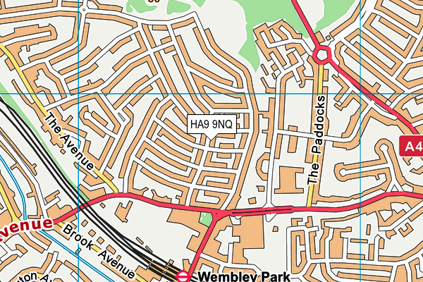 HA9 9NQ map - OS VectorMap District (Ordnance Survey)