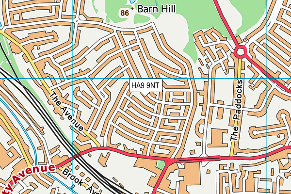 HA9 9NT map - OS VectorMap District (Ordnance Survey)