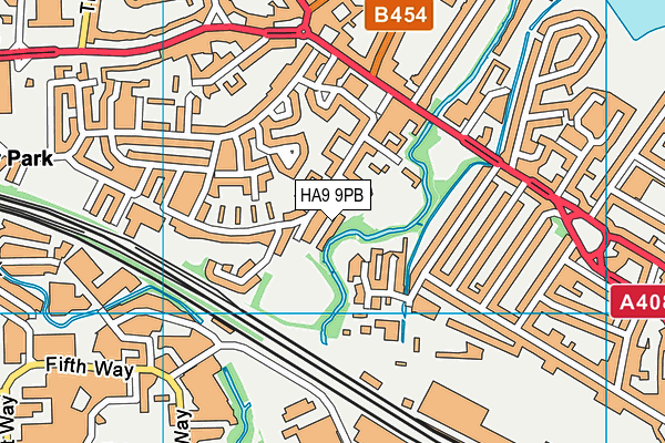 HA9 9PB map - OS VectorMap District (Ordnance Survey)