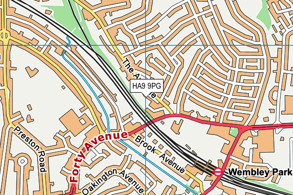 HA9 9PG map - OS VectorMap District (Ordnance Survey)