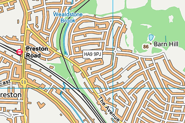 HA9 9PJ map - OS VectorMap District (Ordnance Survey)