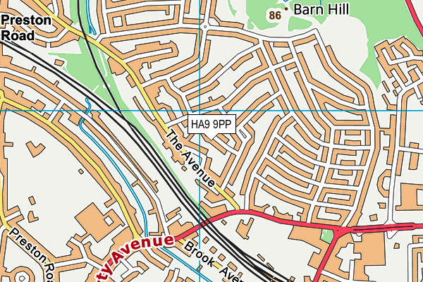 HA9 9PP map - OS VectorMap District (Ordnance Survey)