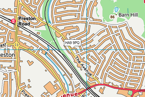 HA9 9PQ map - OS VectorMap District (Ordnance Survey)