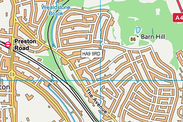HA9 9RD map - OS VectorMap District (Ordnance Survey)