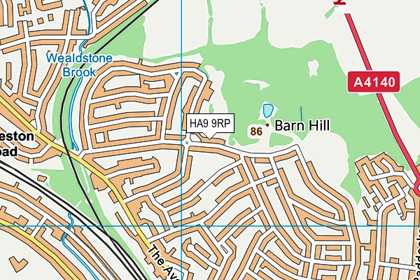HA9 9RP map - OS VectorMap District (Ordnance Survey)