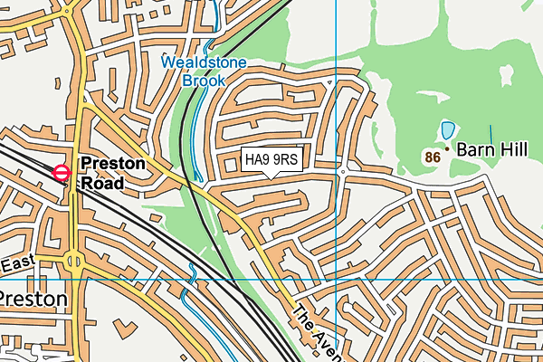 HA9 9RS map - OS VectorMap District (Ordnance Survey)