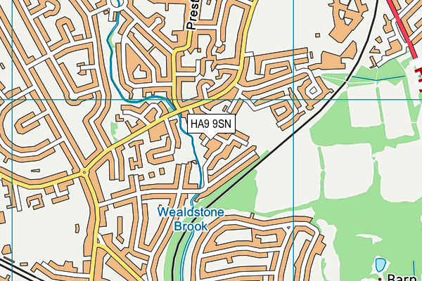 HA9 9SN map - OS VectorMap District (Ordnance Survey)