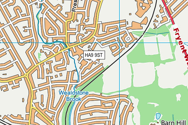 HA9 9ST map - OS VectorMap District (Ordnance Survey)