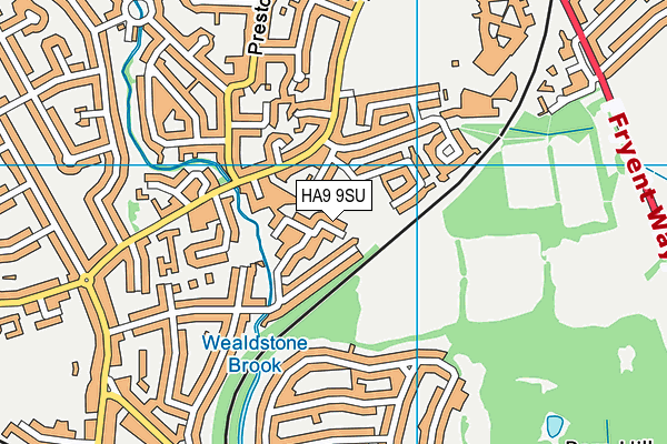 HA9 9SU map - OS VectorMap District (Ordnance Survey)