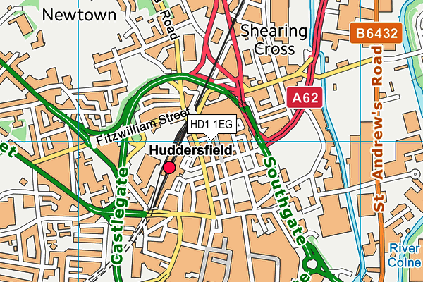 HD1 1EG map - OS VectorMap District (Ordnance Survey)