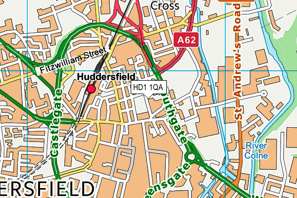 Huddersfield Mission map (HD1 1QA) - OS VectorMap District (Ordnance Survey)