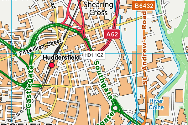 HD1 1QZ map - OS VectorMap District (Ordnance Survey)