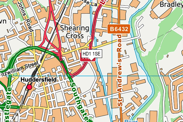 HD1 1SE map - OS VectorMap District (Ordnance Survey)