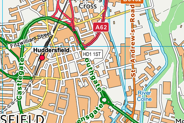 HD1 1ST map - OS VectorMap District (Ordnance Survey)