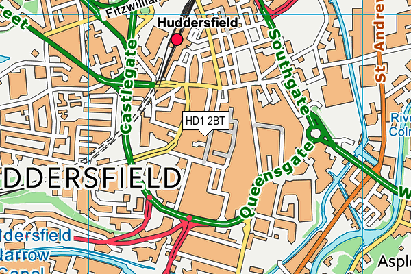 HD1 2BT map - OS VectorMap District (Ordnance Survey)