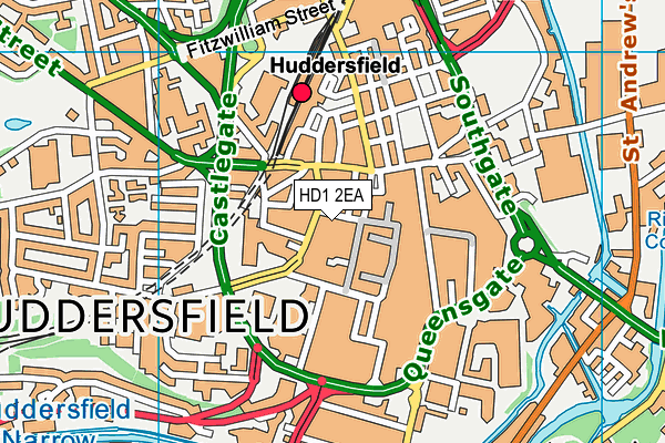 HD1 2EA map - OS VectorMap District (Ordnance Survey)