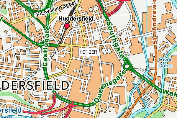 Reviva Health Club For Women (Huddersfield) (Closed) map (HD1 2ER) - OS VectorMap District (Ordnance Survey)