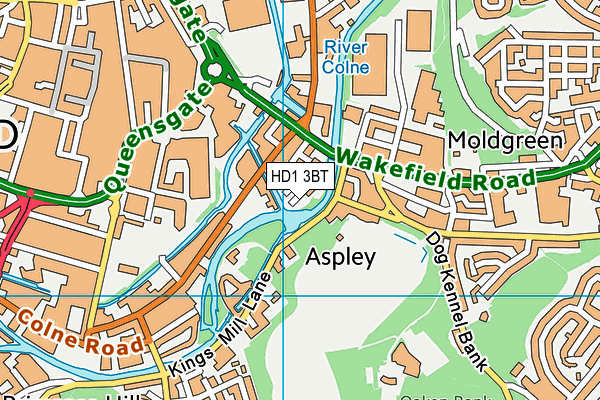 HD1 3BT map - OS VectorMap District (Ordnance Survey)