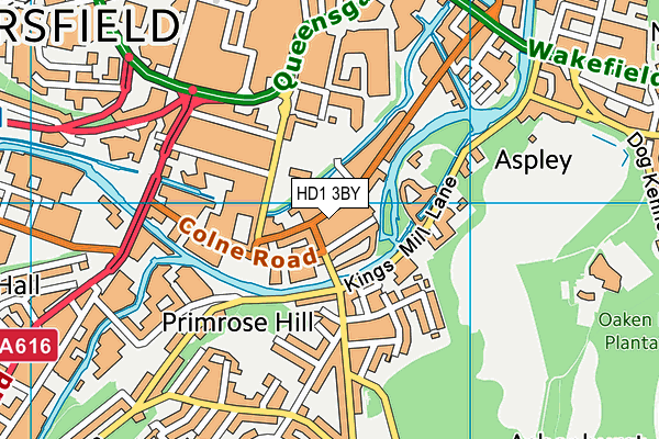 HD1 3BY map - OS VectorMap District (Ordnance Survey)