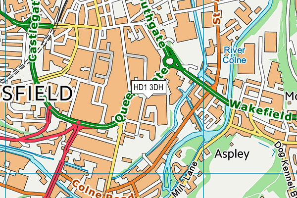 University Of Huddersfield Sports Centre (Closed) map (HD1 3DH) - OS VectorMap District (Ordnance Survey)