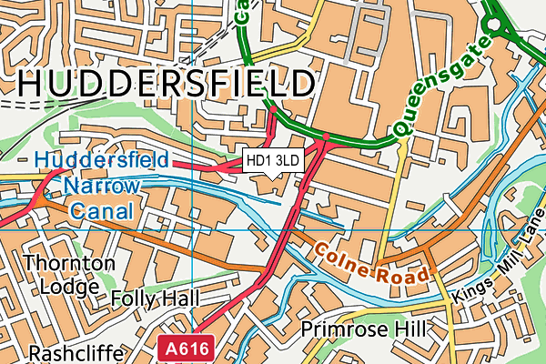 Kirklees College (Huddersfield Centre) map (HD1 3LD) - OS VectorMap District (Ordnance Survey)