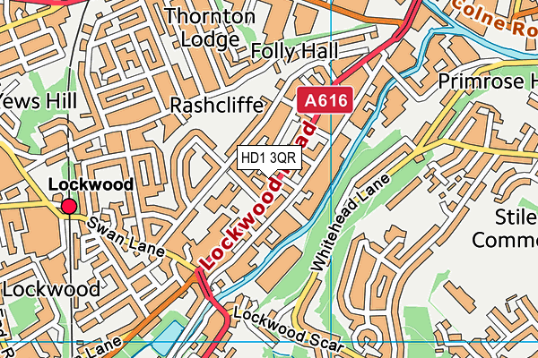 HD1 3QR map - OS VectorMap District (Ordnance Survey)