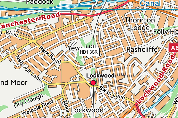 HD1 3SR map - OS VectorMap District (Ordnance Survey)