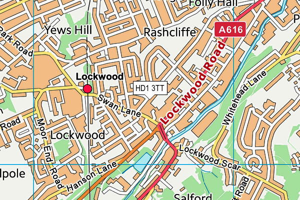 HD1 3TT map - OS VectorMap District (Ordnance Survey)