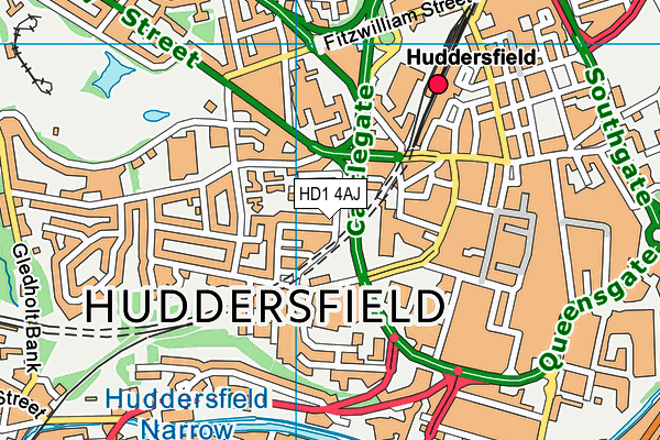 HD1 4AJ map - OS VectorMap District (Ordnance Survey)