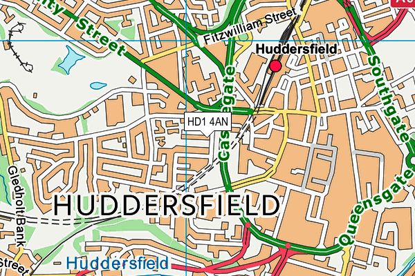 HD1 4AN map - OS VectorMap District (Ordnance Survey)