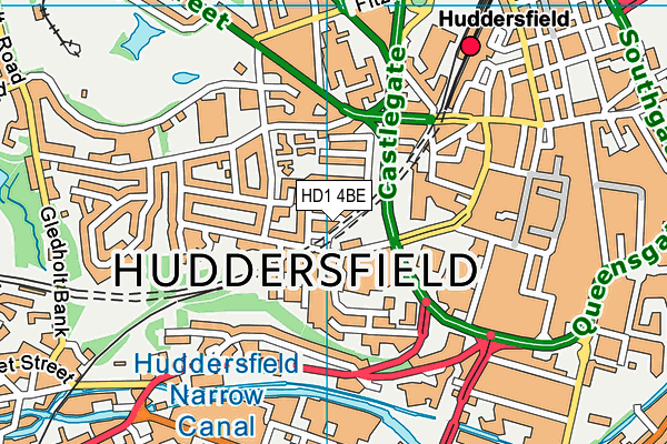 HD1 4BE map - OS VectorMap District (Ordnance Survey)