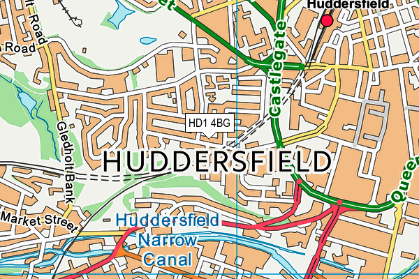 HD1 4BG map - OS VectorMap District (Ordnance Survey)