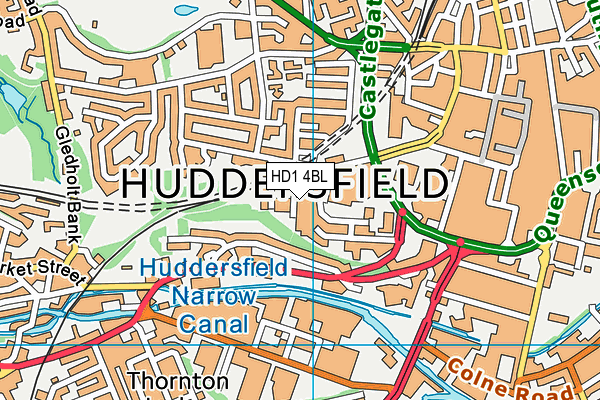 HD1 4BL map - OS VectorMap District (Ordnance Survey)