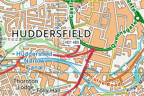 HD1 4BS map - OS VectorMap District (Ordnance Survey)