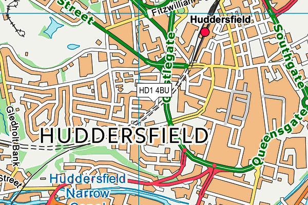 HD1 4BU map - OS VectorMap District (Ordnance Survey)