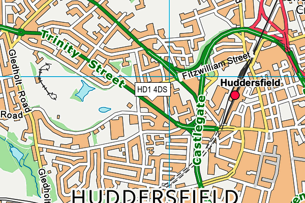 HD1 4DS map - OS VectorMap District (Ordnance Survey)