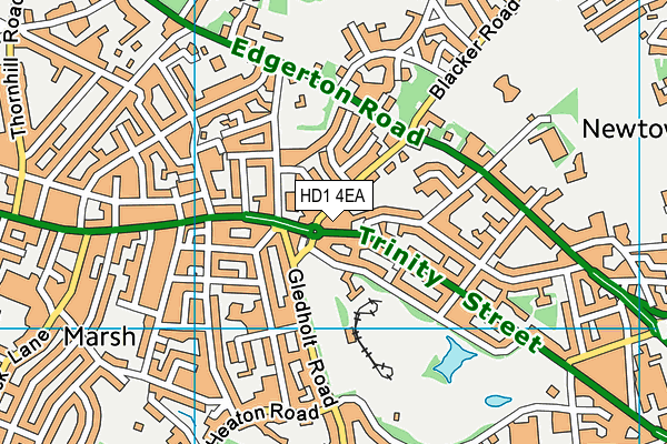 HD1 4EA map - OS VectorMap District (Ordnance Survey)