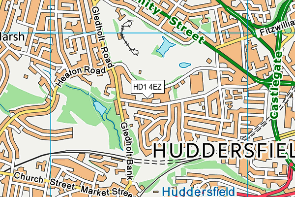 HD1 4EZ map - OS VectorMap District (Ordnance Survey)