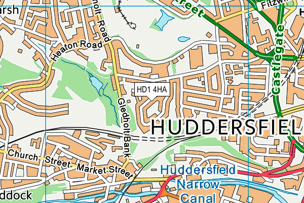 HD1 4HA map - OS VectorMap District (Ordnance Survey)