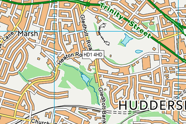 HD1 4HD map - OS VectorMap District (Ordnance Survey)