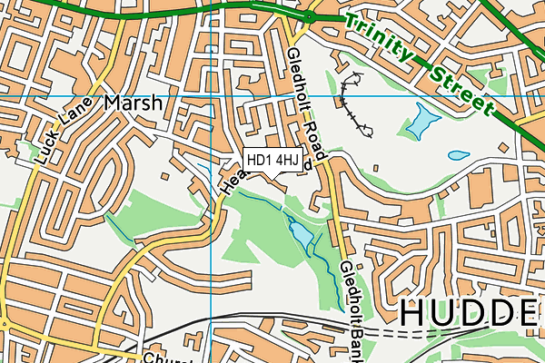 HD1 4HJ map - OS VectorMap District (Ordnance Survey)