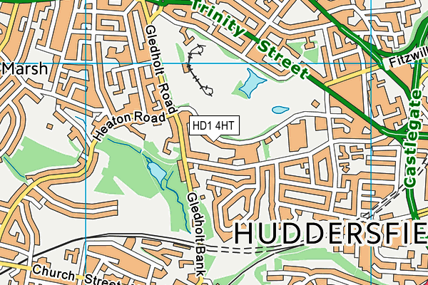 HD1 4HT map - OS VectorMap District (Ordnance Survey)