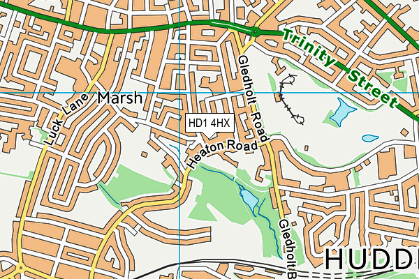 HD1 4HX map - OS VectorMap District (Ordnance Survey)