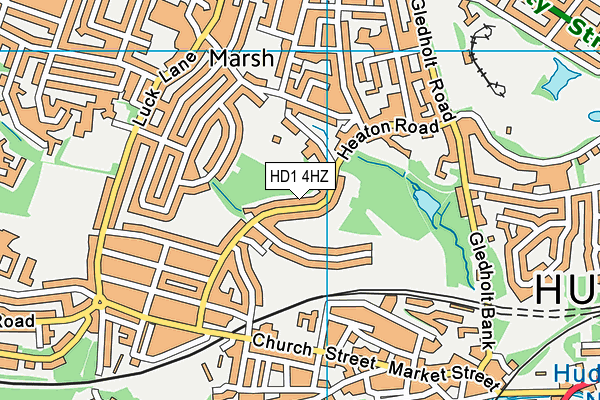 HD1 4HZ map - OS VectorMap District (Ordnance Survey)