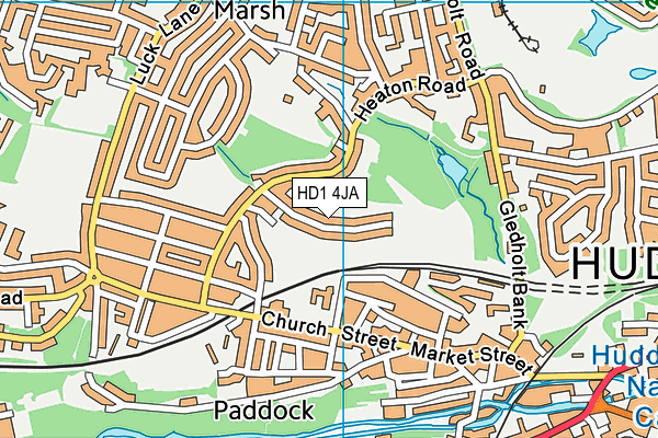 HD1 4JA map - OS VectorMap District (Ordnance Survey)