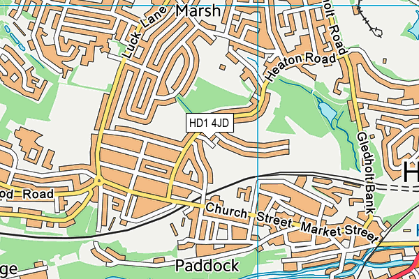 HD1 4JD map - OS VectorMap District (Ordnance Survey)