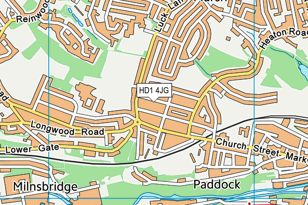 HD1 4JG map - OS VectorMap District (Ordnance Survey)