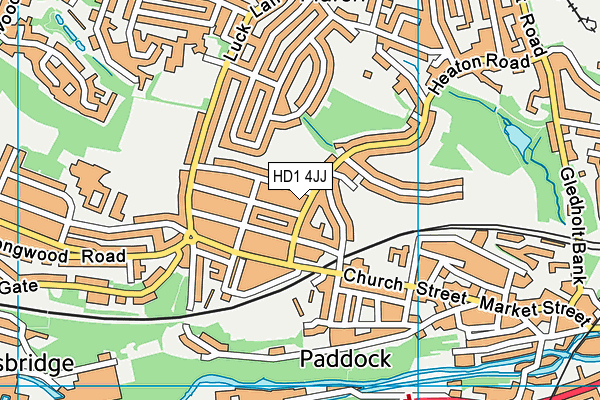 Paddock Junior Infant and Nursery School map (HD1 4JJ) - OS VectorMap District (Ordnance Survey)