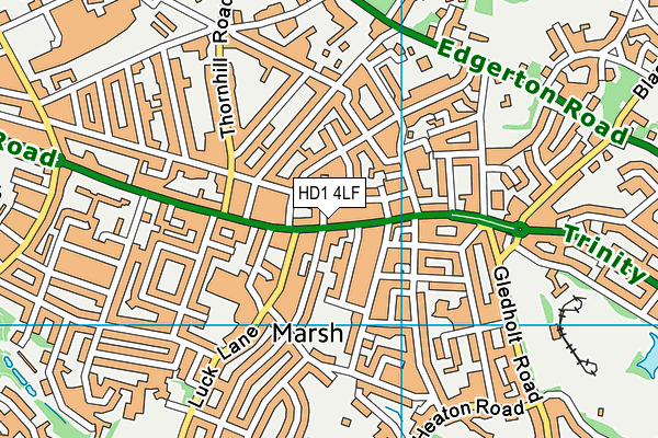 HD1 4LF map - OS VectorMap District (Ordnance Survey)